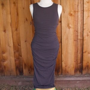 Standard James Perse Grey Ruched Tank Dress Made In USA Size 0/XS